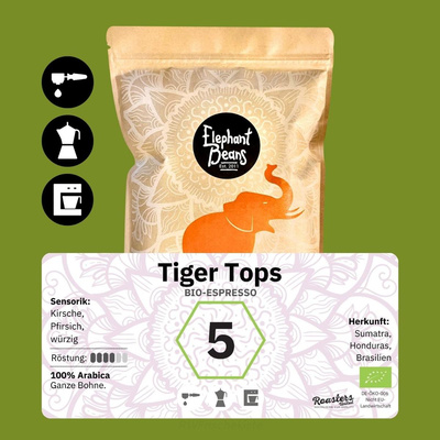 Produktfoto zu Espresso Tiger Tops Bohne 1kg