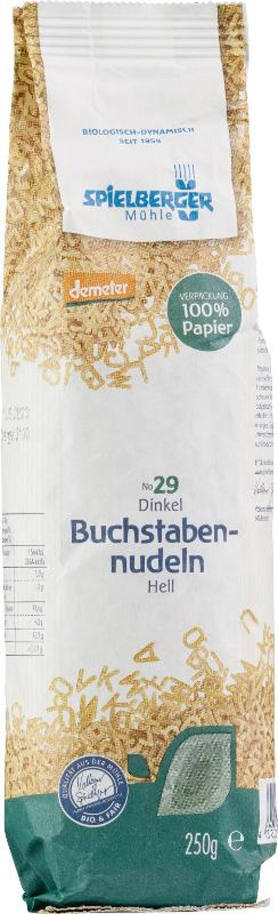 Produktfoto zu Buchstabennudeln Dinkel hell