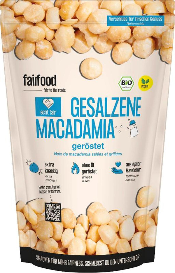 Produktfoto zu Faire Macadamia geröstet & gesalzen