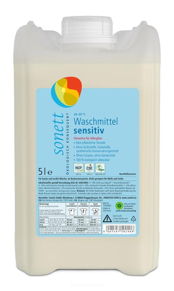Produktfoto zu Waschmittel flüssig sensitiv 5L