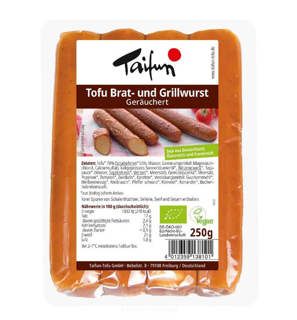 Produktfoto zu Brat- und Grillwurst geräuchert Tofu