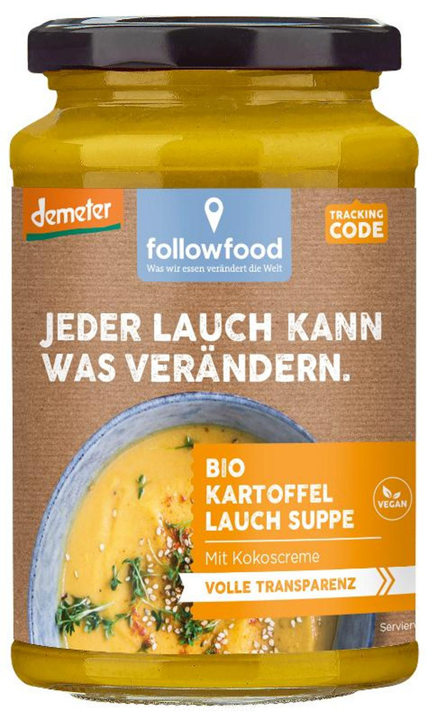 Produktfoto zu Kartoffel Lauch Suppe vegan