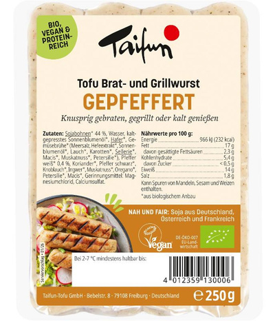 Produktfoto zu Brat- und Grillwurst Tofu gepfeffert