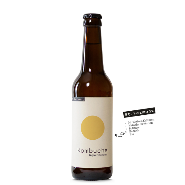 Produktfoto zu Kombucha Zitrone Ingwer 0,33l